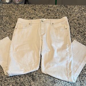 Sonoma Women's girlfriend skinny Cream Jeans size 14